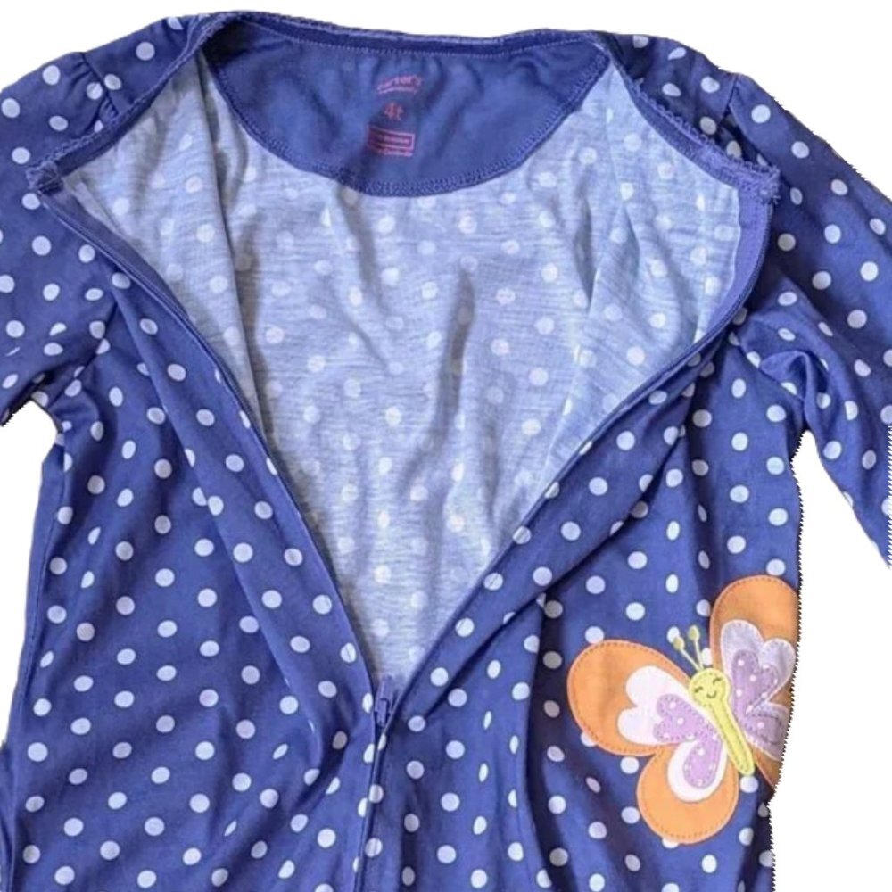 NWT Carter's Toddler Girls Butterfly Dot Pajama Dream PJ Comfy-Fit Sleep… - Picture 3 of 5